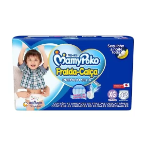 Fralda Mamypoko Premium seca calça XG 42 unidades
