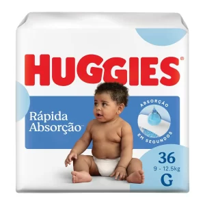 Fralda Huggies Rápida Absorção G 36 unidades