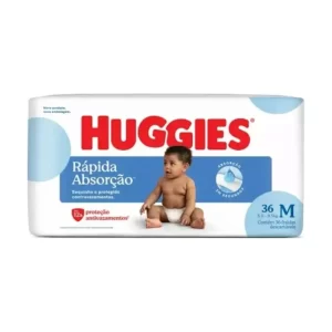 Fralda Huggies Rápida Absorção M 36 unidades