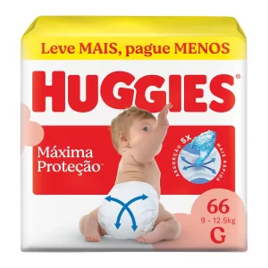 Fralda Huggies Máxima Proteção G 66 unidades